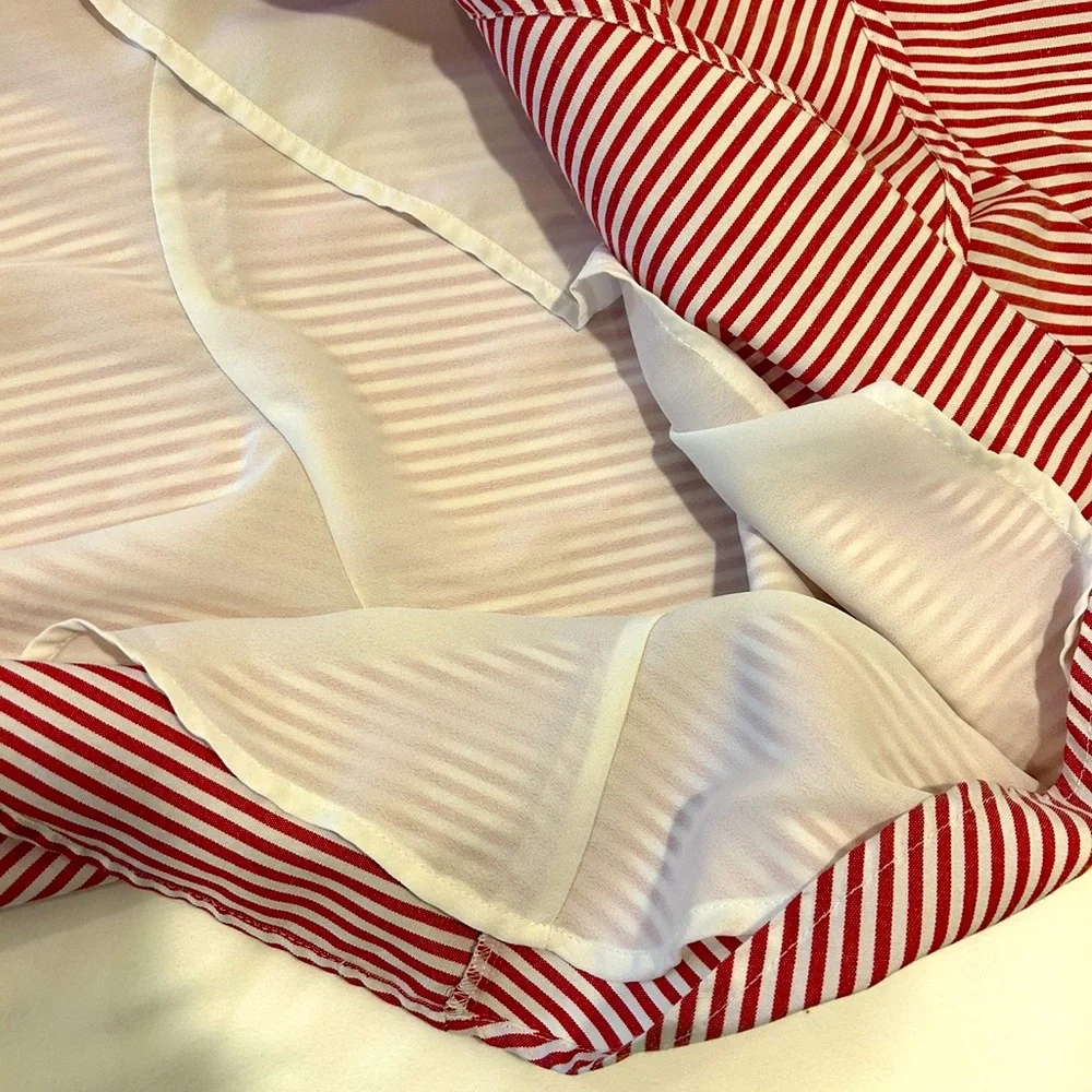 Wayf Asymmetrical Pinstripe Ruffled Skirt Size S - Picture 4 of 10